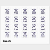 Echte mannen leggen rails vast vierkante sticker (Vel)
