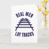 Echte mannen leggen spoorrails kaart (Gele Bloem)