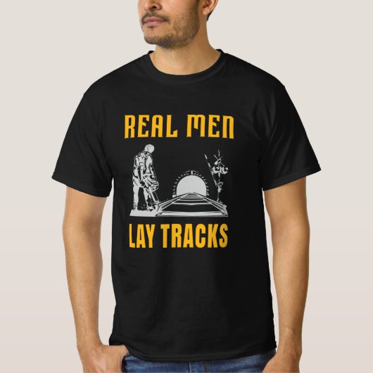 Echte mannen leggen sporen af t-shirt (Voorkant)