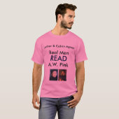 Echte Mannen LEZEN A.W. Roze T-shirt (Voorkant volledig)