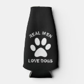 Echte Mannen Liefde honden Aangepaste tekst op maa Flesjeskoeler (Voorkant)