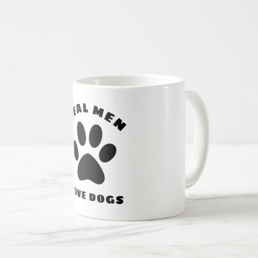 Echte Mannen Liefde honden Aangepaste tekst op maa Koffiemok (Voorkant rechts)