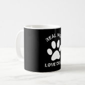 Echte Mannen Liefde honden Aangepaste tekst op maa Koffiemok (Voorkant links)