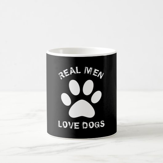 Echte Mannen Liefde honden Aangepaste tekst op maa Koffiemok (Center)