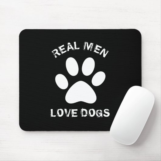 Echte Mannen Liefde honden Aangepaste tekst op maa Muismat (Met muis)