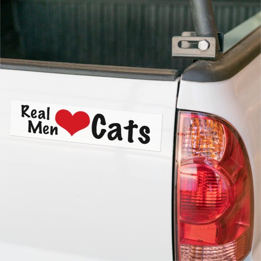Echte Mannen Liefde Katten #2 Bumpersticker (Op Truck)