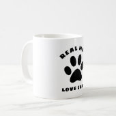 Echte Mannen Liefde Katten Aangepaste tekst Aangep Koffiemok (Voorkant links)