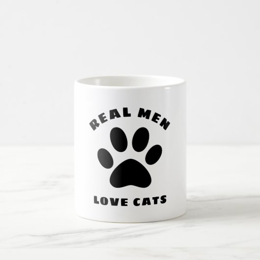 Echte Mannen Liefde Katten Aangepaste tekst Aangep Koffiemok (Center)