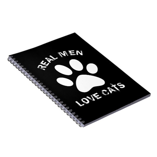 Echte Mannen Liefde Katten Aangepaste tekst Aangep Notitieboek (Rechterzijde)