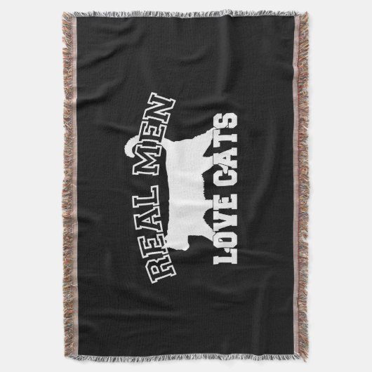 Echte Mannen Liefde Katten Deze is wit Deken (Voorkant Verticaal)