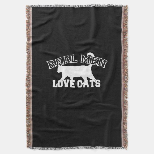 Echte Mannen Liefde Katten Deze is wit Deken (Voorkant Verticaal)