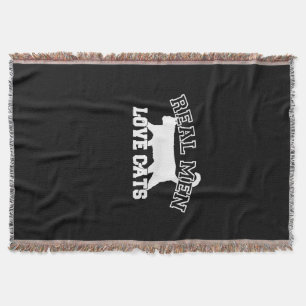 Echte Mannen Liefde Katten Deze is wit Deken