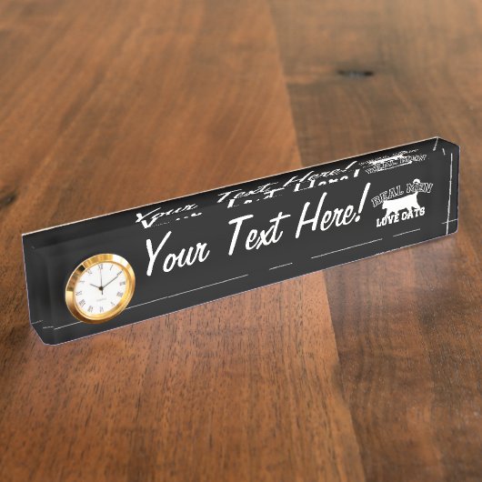 Echte Mannen Liefde Katten Deze is wit Naambordje (Zijkant)