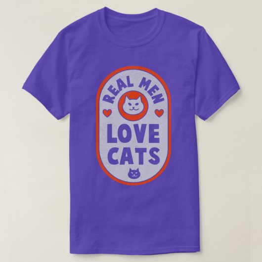 Echte Mannen Liefde Katten Kat Liefhebber Kat Eige T-shirt (Design voorkant)