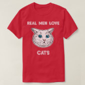 Echte Mannen Liefde Katten Kat Liefhebber T-shirt (Design voorkant)