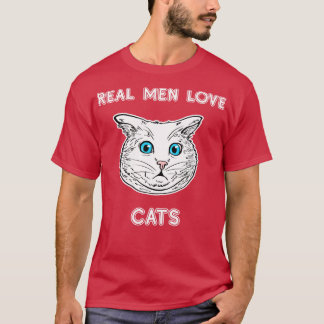 Echte Mannen Liefde Katten Kat Liefhebber T-shirt