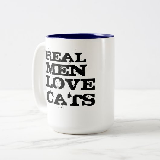 Echte Mannen Liefde Katten Mok (Voorkant links)