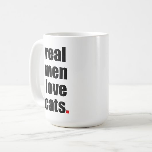 Echte Mannen Liefde Katten Mok (Voorkant links)