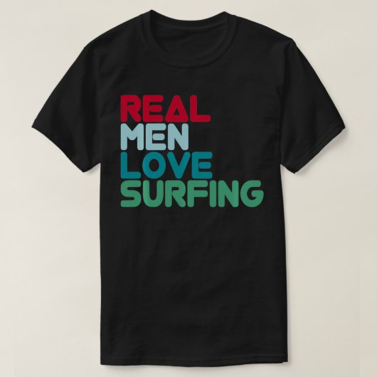 Echte Mannen Liefde Surfen Kitesurfer Windsurfen T-shirt (Design voorkant)