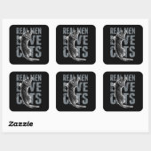 Echte Mannen liefdeskatten in een drukke stijl Vierkante Sticker (Vel)