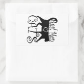 Echte Mannen liefdeskatten in stijlvol design Rechthoekige Sticker (Tas)