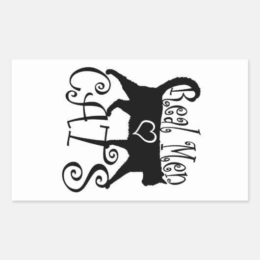 Echte Mannen liefdeskatten in stijlvol design Rechthoekige Sticker (Voorkant)