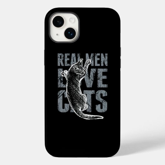 Echte Mannen liefdeskatten in zwarte grunge Style Case-Mate iPhone Case (Achterkant)