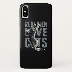 Echte Mannen liefdeskatten in zwarte grunge Style Case-Mate iPhone Case
