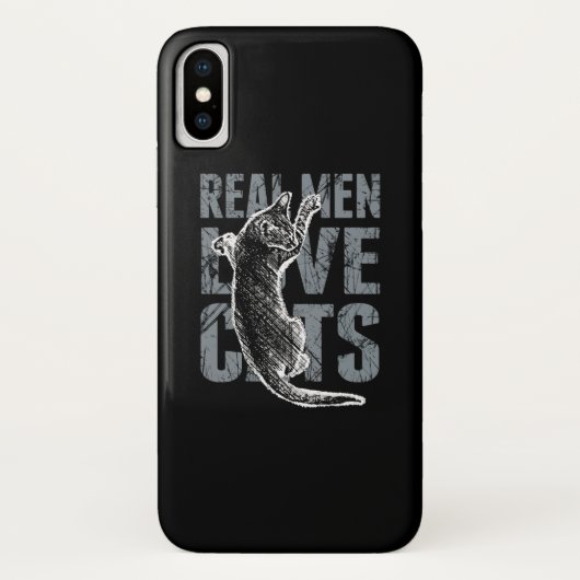 Echte Mannen liefdeskatten in zwarte grunge Style Case-Mate iPhone Case (Achterkant)