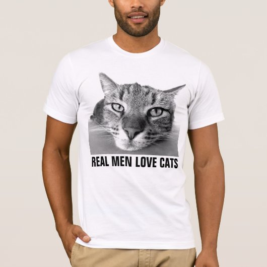Echte Mannen liefdeskatten, Mannen T-shirts met ka (Voorkant)