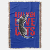 Echte Mannen liefdeskatten op blauw Deken (Voorkant Verticaal)