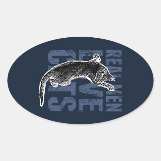 Echte Mannen liefdeskatten op blauw staal Ovale Sticker (Voorkant)