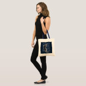 Echte Mannen liefdeskatten op blauw staal Tote Bag (Voorkant (model))