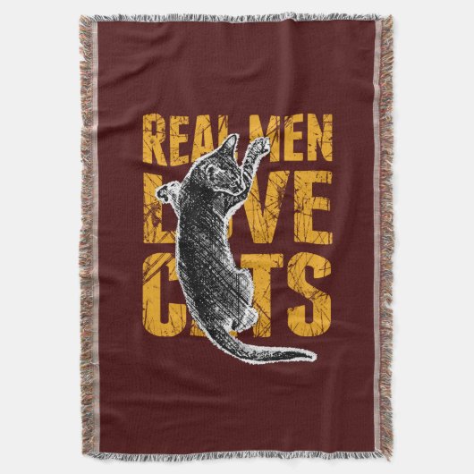 Echte Mannen liefdeskatten op groen rood Deken (Voorkant Verticaal)