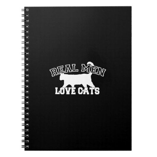 Echte Mannen Liefhebben Katten Grafisch Ontwerp op Notitieboek (Voorkant)