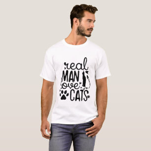 Echte Mannen Liefhebben Katten – Grappige Schattig T-shirt