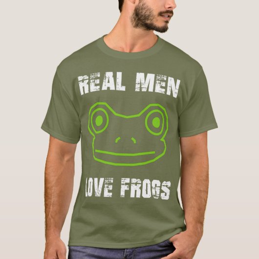 Echte Mannen Liefhebben Kikkers T-shirt (Voorkant)