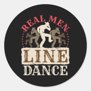 Echte Mannen Line Dance Shirt Country Western dans Ronde Sticker