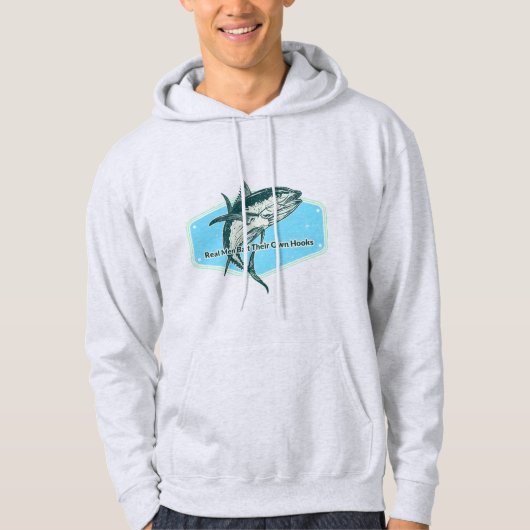 Echte Mannen Lokken Hun Eigen Haken Hoodie (Voorkant)
