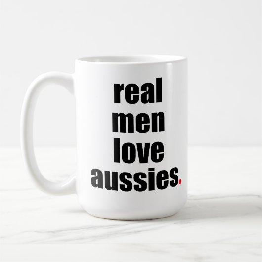 Echte Mannen Love Aussies Mok (Links)