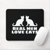 Echte Mannen Love Cats grappige muismatje voor hui Muismat (Met muis)