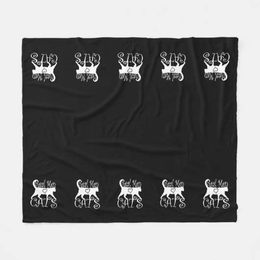 Echte Mannen Love Cats Jazzy Style Fleece Deken (Voorkant (Horizontaal))