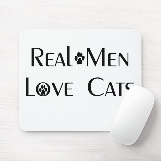 Echte Mannen Love Cats Mousepad Muismat (Met muis)