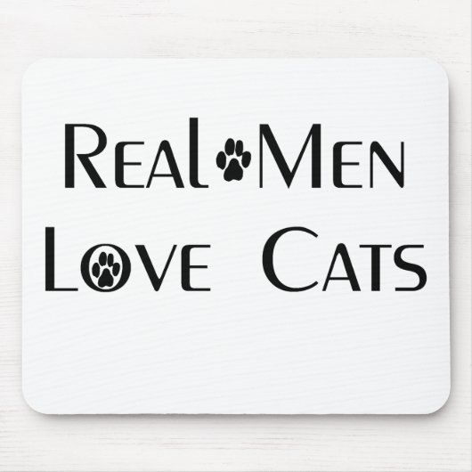 Echte Mannen Love Cats Mousepad Muismat (Voorkant)