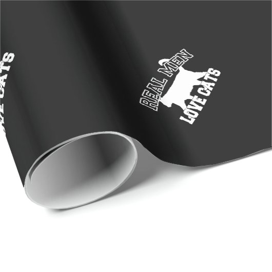 Echte Mannen Love Cats Silhouette Cadeaupapier (Rol Hoek)