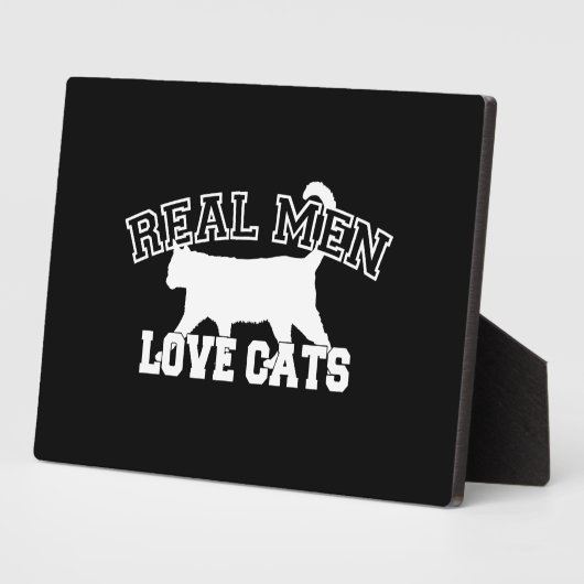 Echte Mannen Love Cats Silhouette Fotoplaat (Zijkant)