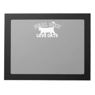 Echte Mannen Love Cats Silhouette Notitieblok