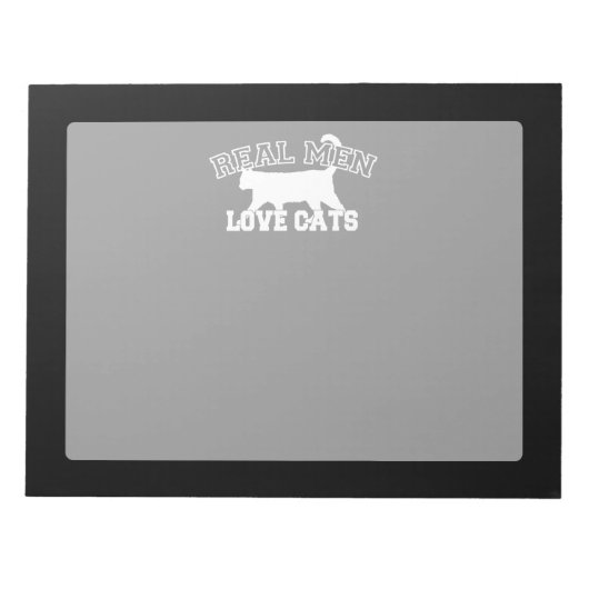 Echte Mannen Love Cats Silhouette Notitieblok (Voorkant)