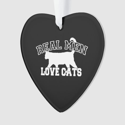 Echte Mannen Love Cats Silhouette Ornament (voorkant)