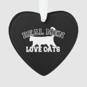 Echte Mannen Love Cats Silhouette Ornament (voorkant)